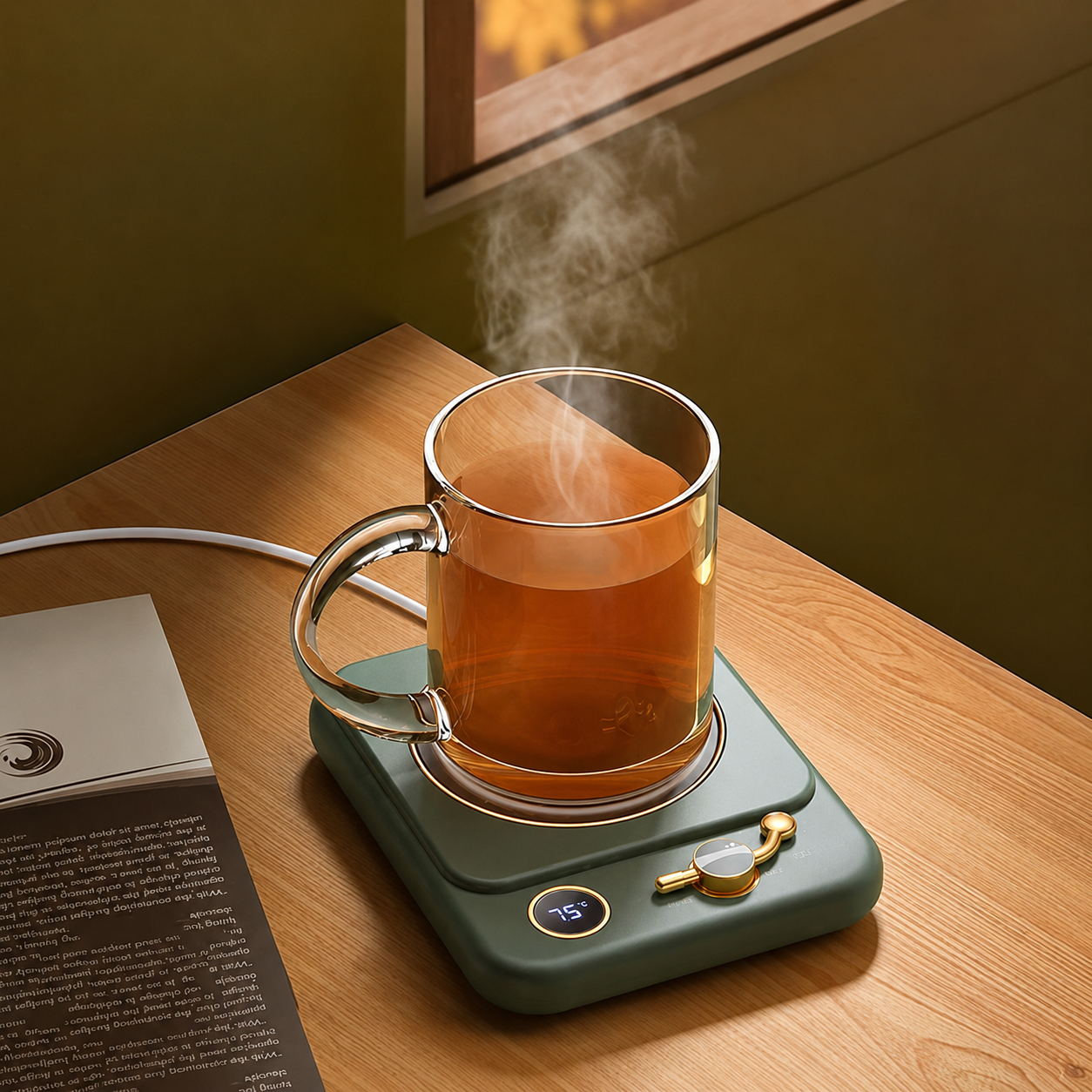 Digital Display Desktop Mug Warmer Pad