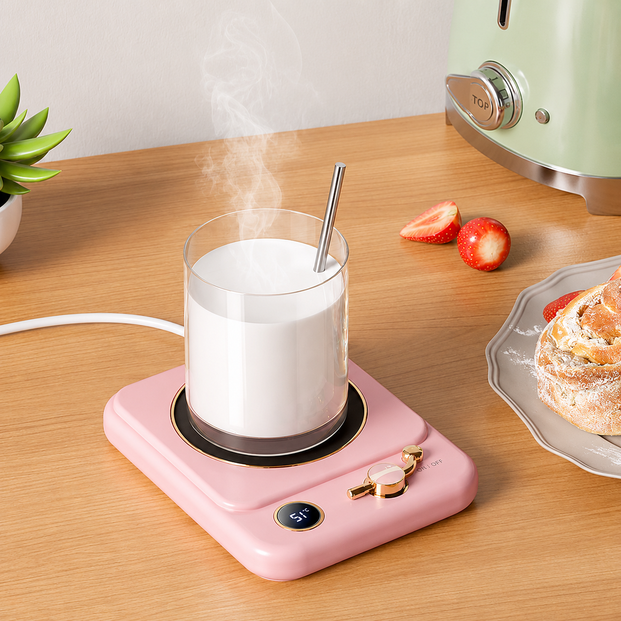 Digital Display Desktop Mug Warmer Pad